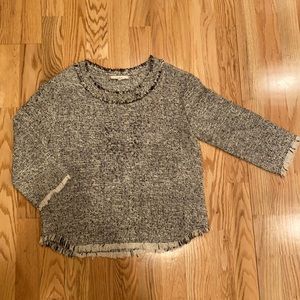 IRO Brady Top fringe hem, woven knit